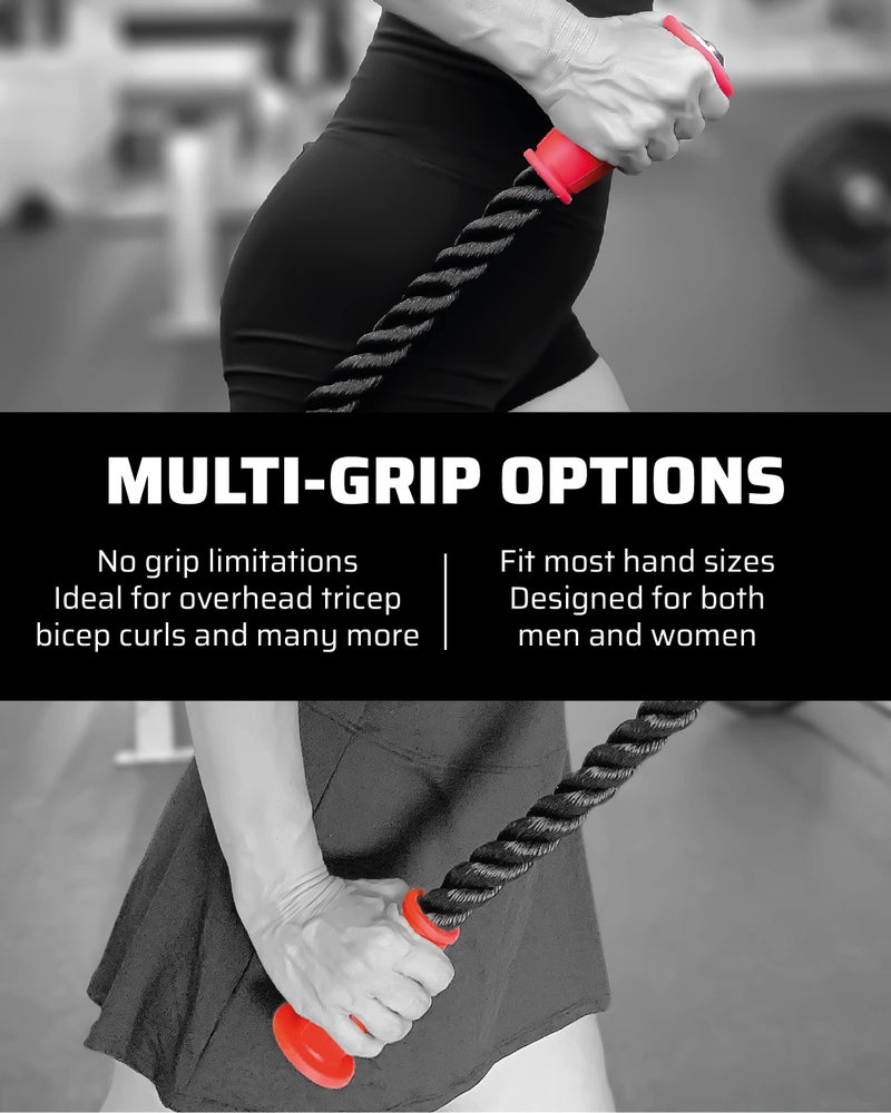 THEFITGUY ملحق كابل حبل ثلاثي الرؤوس بتصميم مريح من THEFITGUY، بطول 16.5 بوصة، مريح وغير قابل للانزلاق، يقلل من ضغط المعصم والاحتكاك، سهل التنظيف، ملحق لجهاز سحب الصالة الرياضية لآلات الكابل والصالات الرياضية الذكية - Image 4
