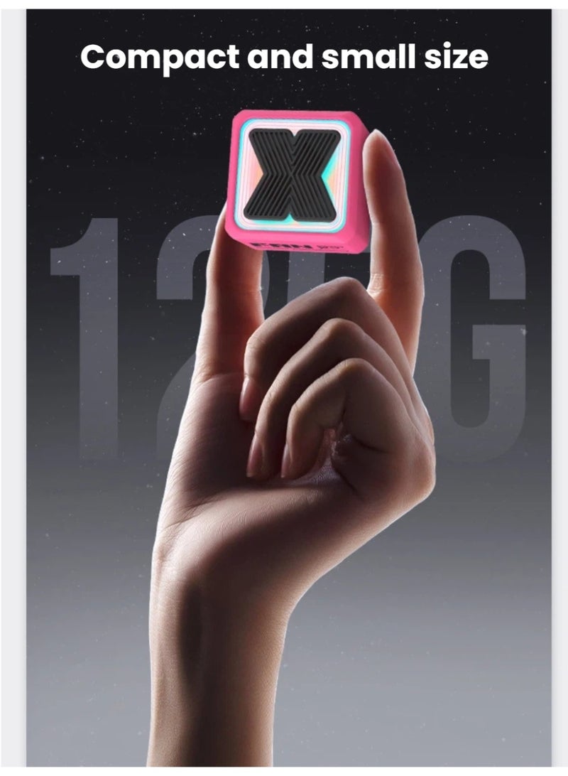 Pink Mini Wireless Bluetooth Speaker – 360° Sound, Deep Bass, and Colorful Light Modes - Image 5