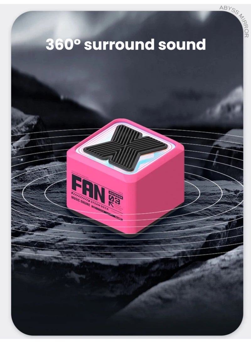 Pink Mini Wireless Bluetooth Speaker – 360° Sound, Deep Bass, and Colorful Light Modes - Image 2