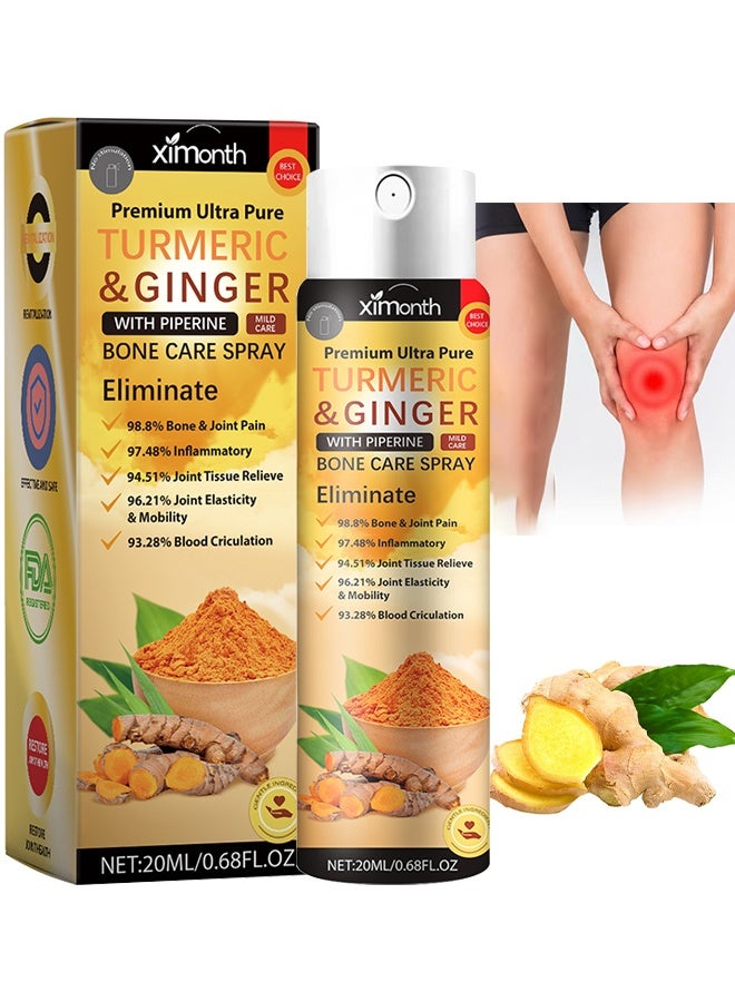 ximonth Turmeric & Ginger Bone Care Spray With Piperine, Natural Joint & Bone Relief Spray For Muscle Joint Discomfort, 20ml - Image 1