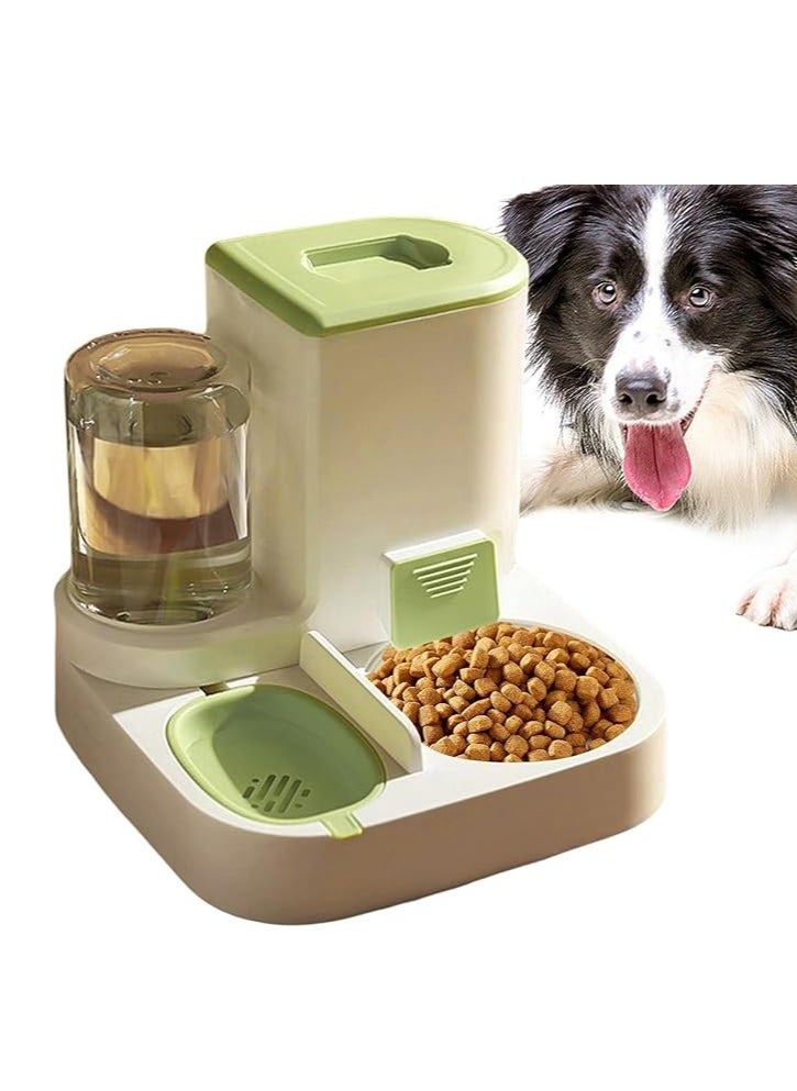 All-in-one pet feeder, automatic gravity food and water bowl set for cats, 2-in-1 water dispenser, automatic feeding for cats/dogs, small auto-dispensing pet waterer