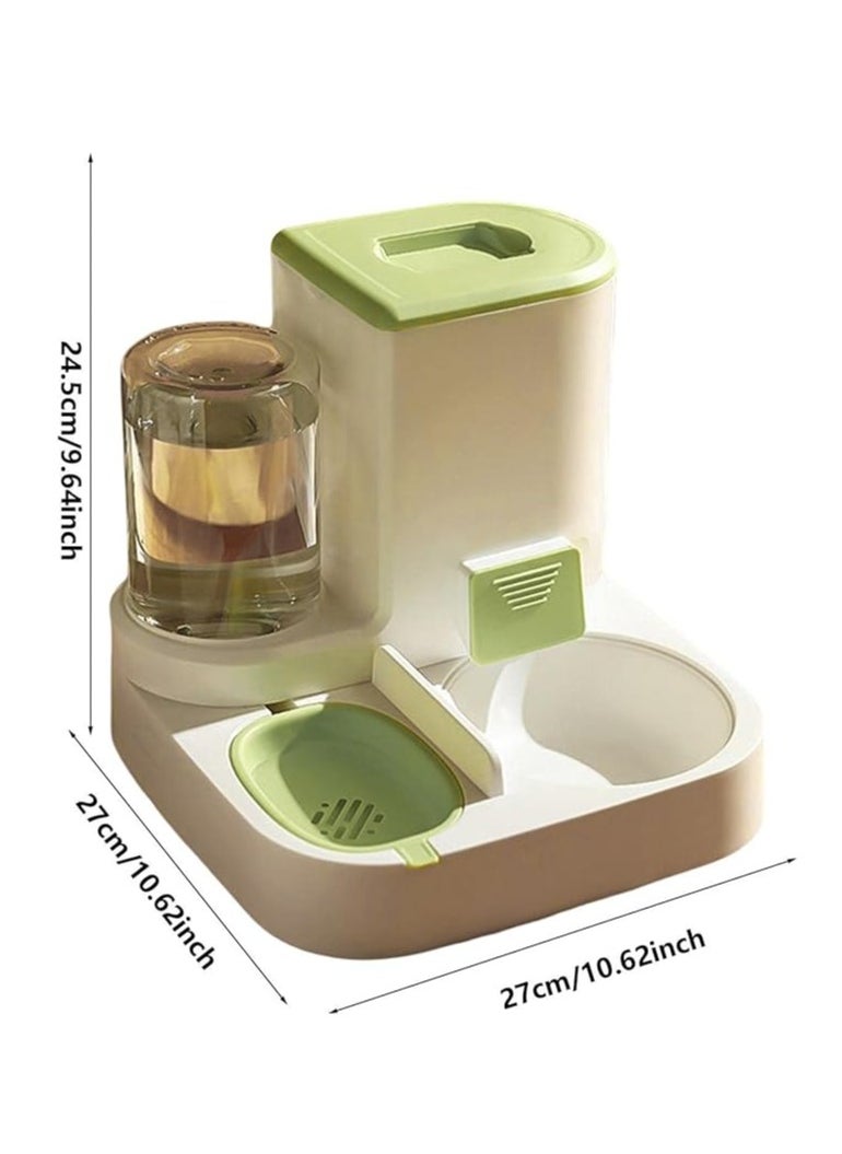 All-in-one pet feeder, automatic gravity food and water bowl set for cats, 2-in-1 water dispenser, automatic feeding for cats/dogs, small auto-dispensing pet waterer