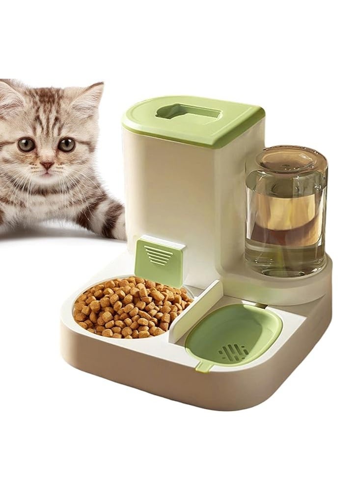 All-in-one pet feeder, automatic gravity food and water bowl set for cats, 2-in-1 water dispenser, automatic feeding for cats/dogs, small auto-dispensing pet waterer