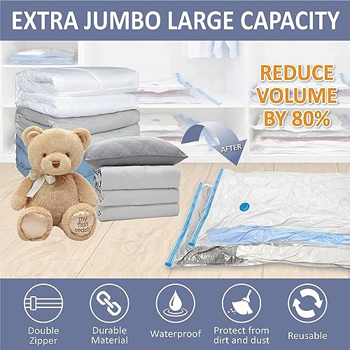 Cozy Essential 4 Pack XXL Jumbo Vacuum Storage Bags, Extra Large Vacuum Seal Bags for Comforters, Bedding, Blanket Storage, Giant Space Saver Bags for Huge Stuffed Toy(47.2x35 in) - Image 2