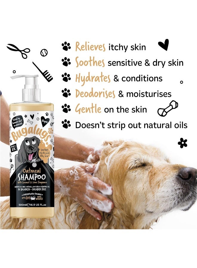 Bugalugs Oatmeal & Aloe Vera Dog Shampoo 500ml - Vegan Pet Shampoo for Itchy Skin - Image 2
