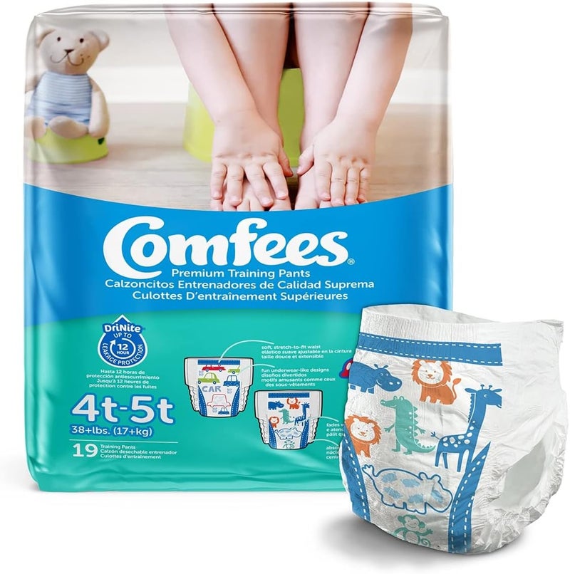 Attends Healthcare Products 55463101 Fun Graphics Print 4T to 5T Comfees Toddler ModerateAbsorbent Training Pants Pack of 19