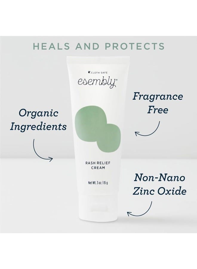 Esembly Rash Relief Cream, Organic and Cloth Friendly Zinc Oxide Barrier Cream, Soothes and Heals Diaper Rash, Natural Aid for Baby Bottom Discomfort, 3oz - Image 3