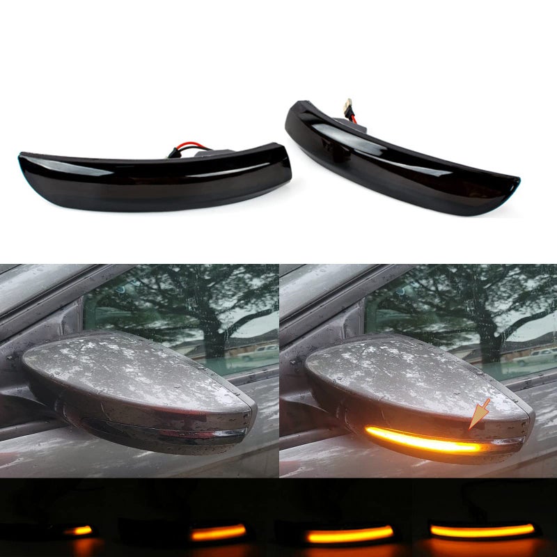 Dynamic LED Turn Signal Light Side Mirror Marker Lamp accessories Replacement for Ford Kuga Escape Ecosport 2013 2014 2015 2016 2017 2018CMax 20132017Focus 20122018 Smoked Lens EscapeFocus