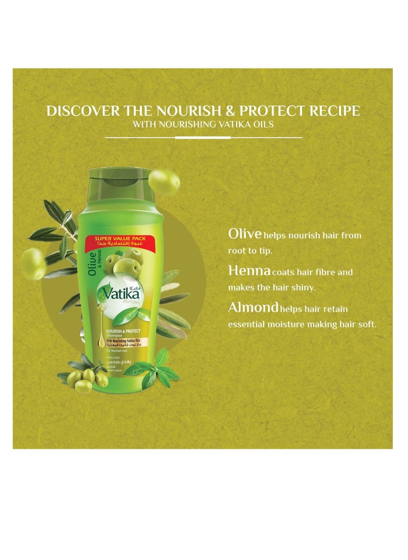 VATIKA - Set Of Vatika ٍShampoo With Olive And Henna Extracts And Vatika Lemon And Yogurt Anti Dandruff Shampoo 700 Ml - Image 1