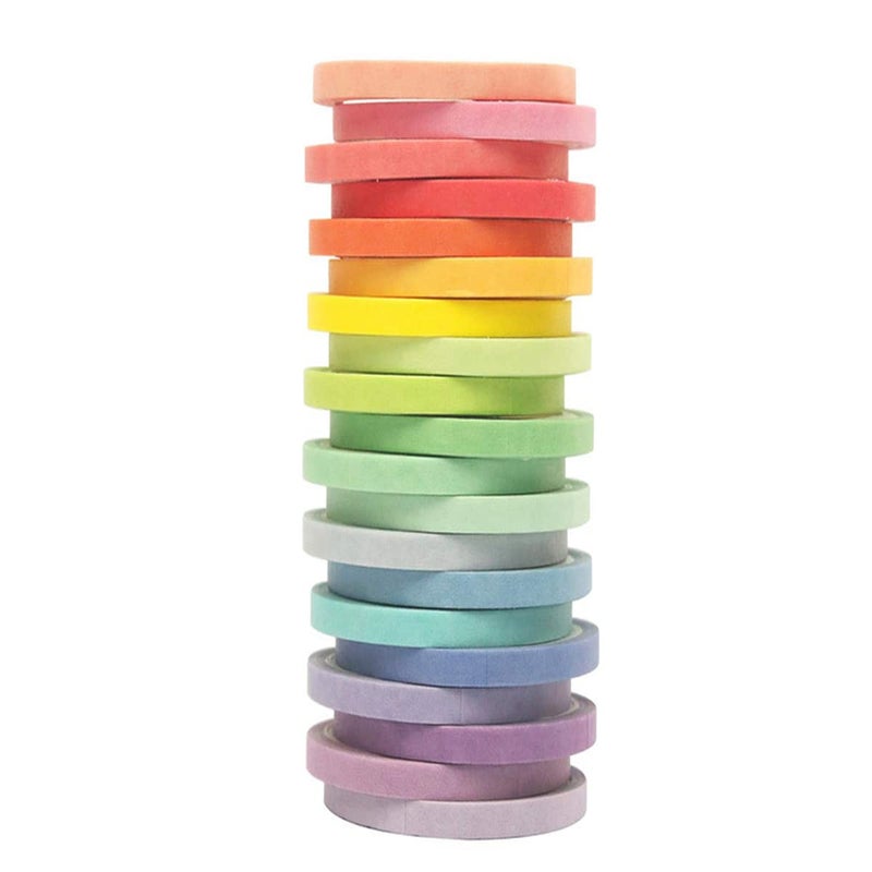 Baijixin Washi Tape Set 20 Rolls - 7.5 Mm Rainbow Colors Thin Decorative Tape For Bullet Journal  Planner  Diy Arts Crafts  Scrapbooking  Holiday Decoration - Image 1