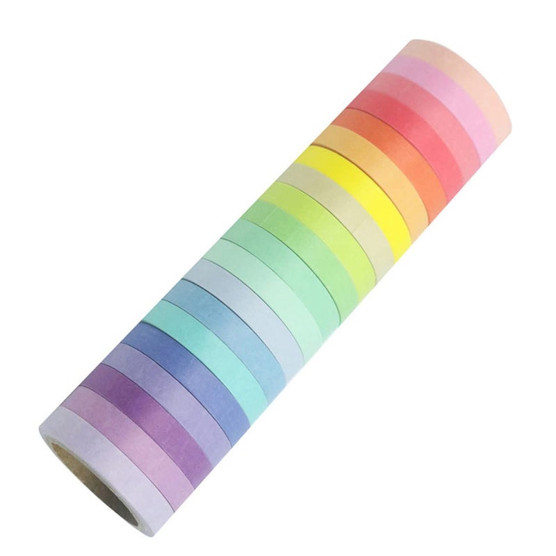 Baijixin Washi Tape Set 20 Rolls - 7.5 Mm Rainbow Colors Thin Decorative Tape For Bullet Journal  Planner  Diy Arts Crafts  Scrapbooking  Holiday Decoration - Image 3