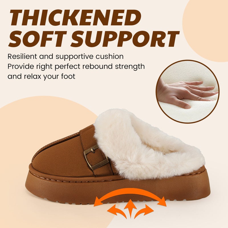 Lucky Kids Cozy Women's Flipper Slippers - Plush Faux Fur Indoor/Outdoor Slide Sandals with Durable Sole, Comfort House Shoes for Women - Image 3