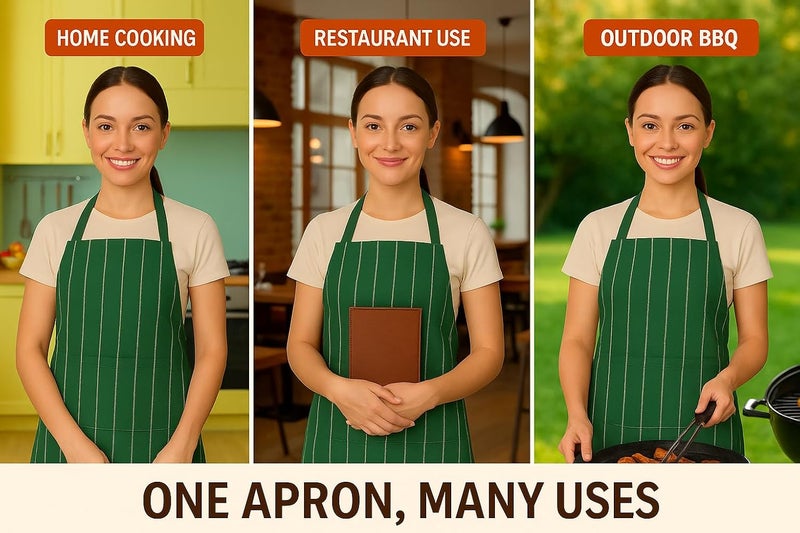 CRAZYWEAVES 100% cotton apron cooking kitchen apron for women and men chef apron - Image 5