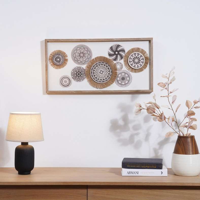 Pan Home Natural Framed Wall Art 70x35cm - Brown - Image 1