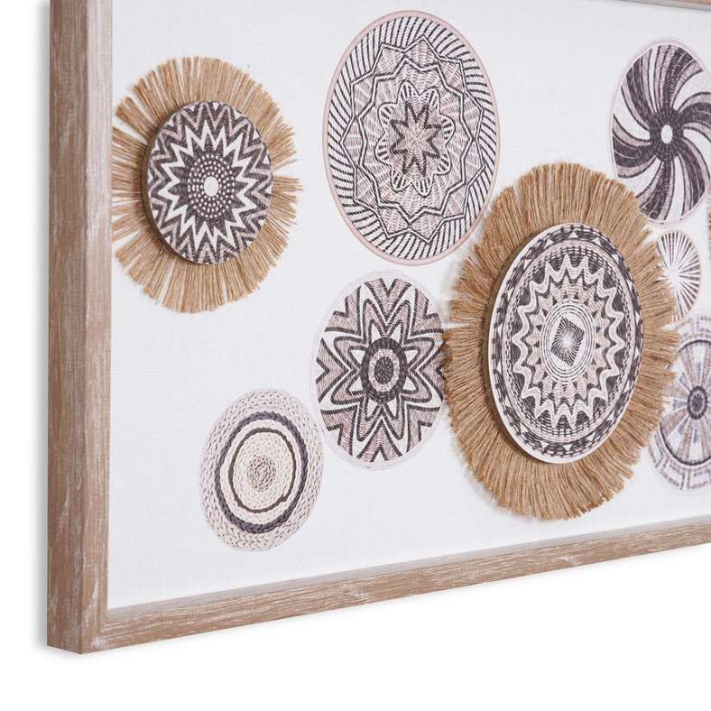 Pan Home Natural Framed Wall Art 70x35cm - Brown - Image 2
