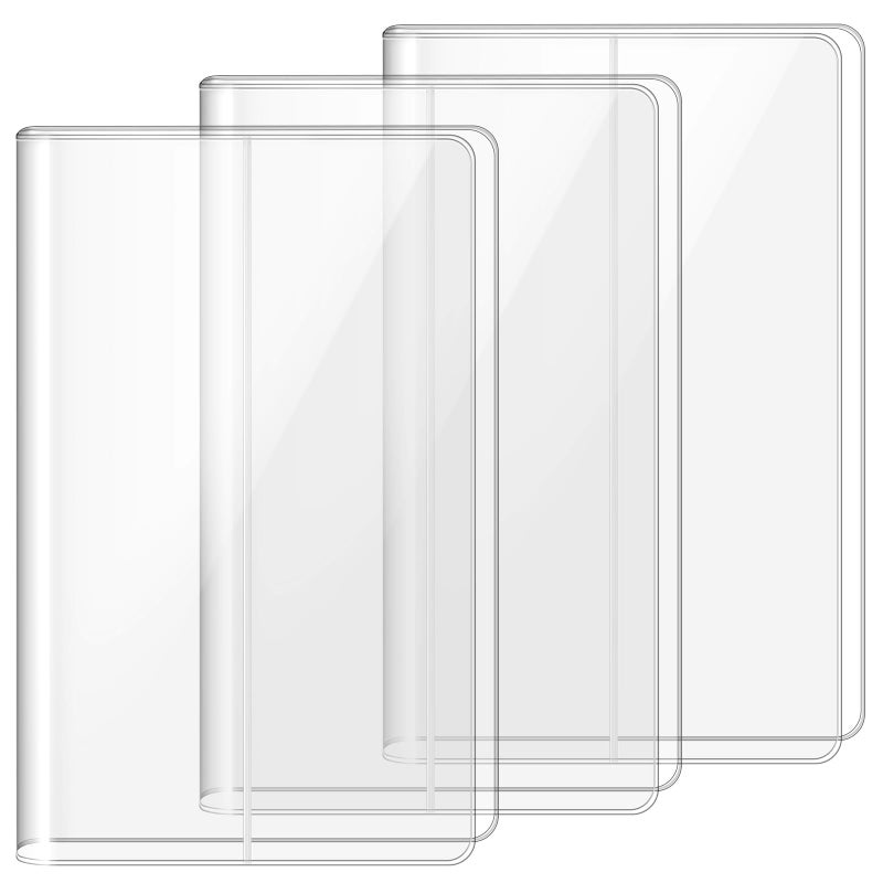 Fullhawl 3 Pack A5 Clear Cover Transparent A5 Size 13 x 8.74 Inches Jelly Notebook Cover, Fits for Journal Weeks Planners and Books Measuring About 8.3 x 5.8 Inches - Image 1