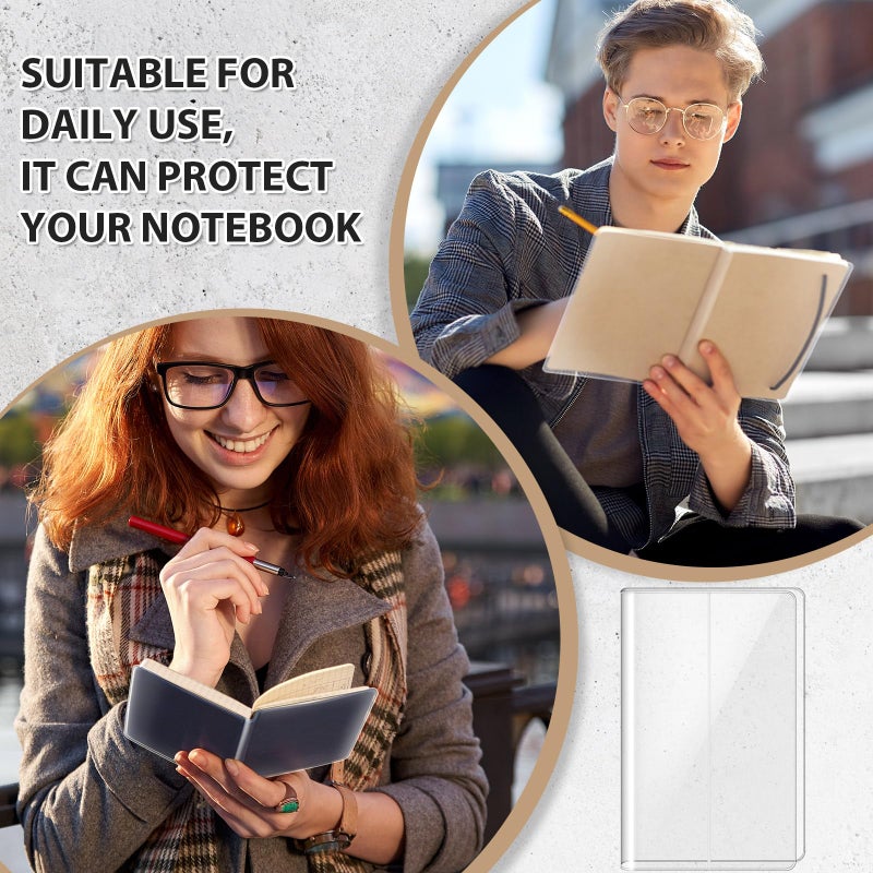Fullhawl 3 Pack A5 Clear Cover Transparent A5 Size 13 x 8.74 Inches Jelly Notebook Cover, Fits for Journal Weeks Planners and Books Measuring About 8.3 x 5.8 Inches - Image 3