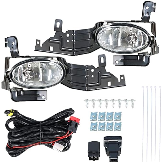 Contek Led Fog Lights Replacement For 20112012 Honda Accord 4Dr Sedan Left Right Front Bumper Driving LampsWiringSwitch  Clear Lens - Image 3