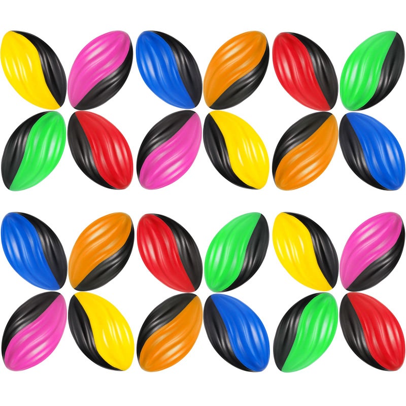 Jerify 24 Pack Foam Footballs 472 Inch Bulk Mini Spiral Football Toys Easy Grip Waterproof Small Soft Emulation Foam Footballs for Kids Indoor Outdoor Play Game Football Party FavorsSpiral Style - Image 2