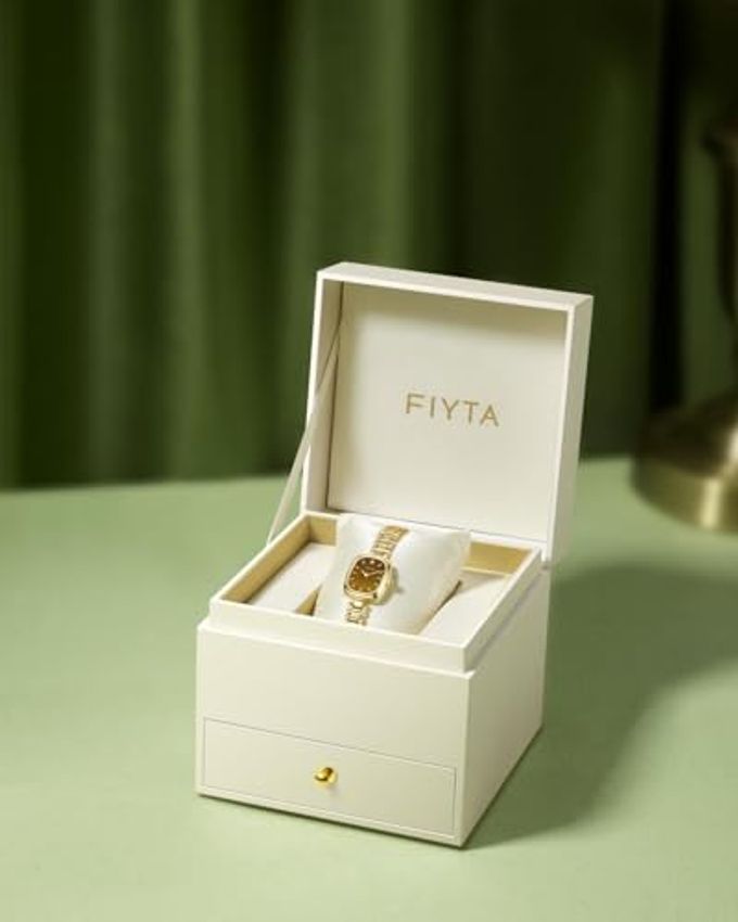 FIYTA Gold Watches For Women Diamond-Studded Vintage Ladies Wrist Watches Stainless Steel Dainty Small Gold Watch With Link Removal Tools And Gift Box For Women - Image 3