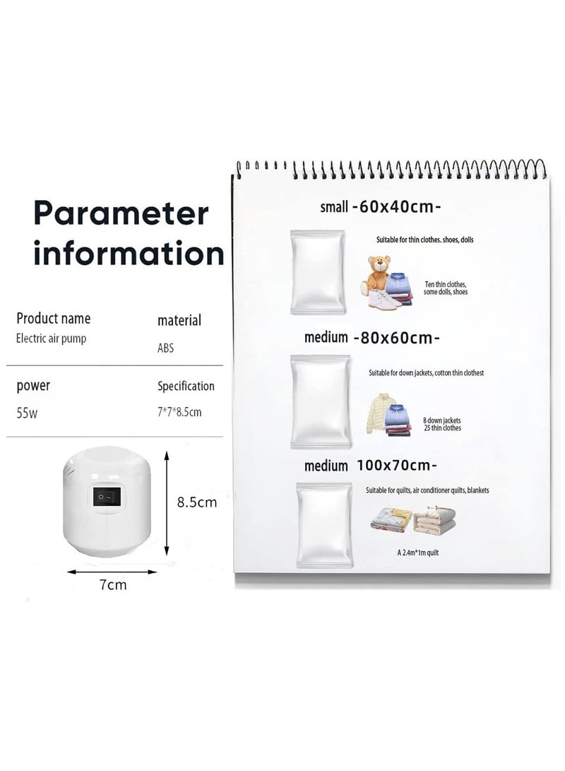 Premium Vacuum Storage Bags with Electric Pump, 6 Pack (2 Jumbo, 2 Large, 2 Medium), Reusable Space Saver Bags for Clothes, Mattress, Blanket, Duvets, Pillows, Comforters, Quilt, Travel - Image 2