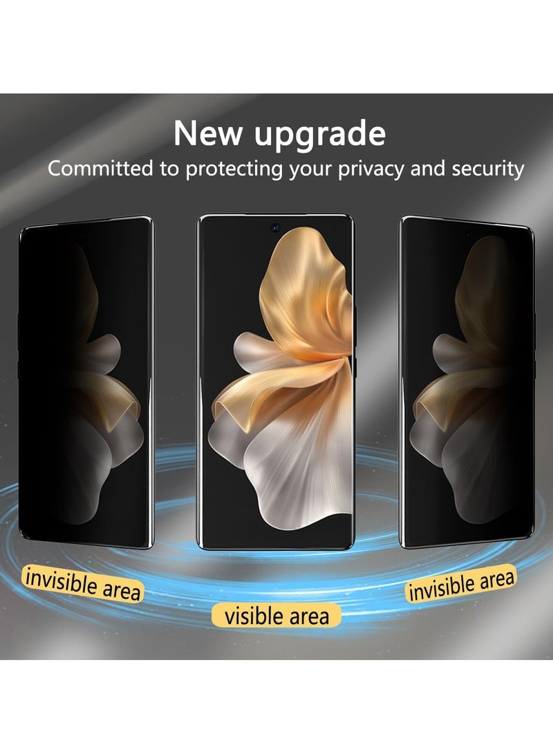 Privacy Screen Protector Compatible with VIVO V30 5G, Anti Spy TPU Protective Film 1 Pack + Tempered Glass Camera Lens Protector 1 Pack, Anti Scratch Easy to Install