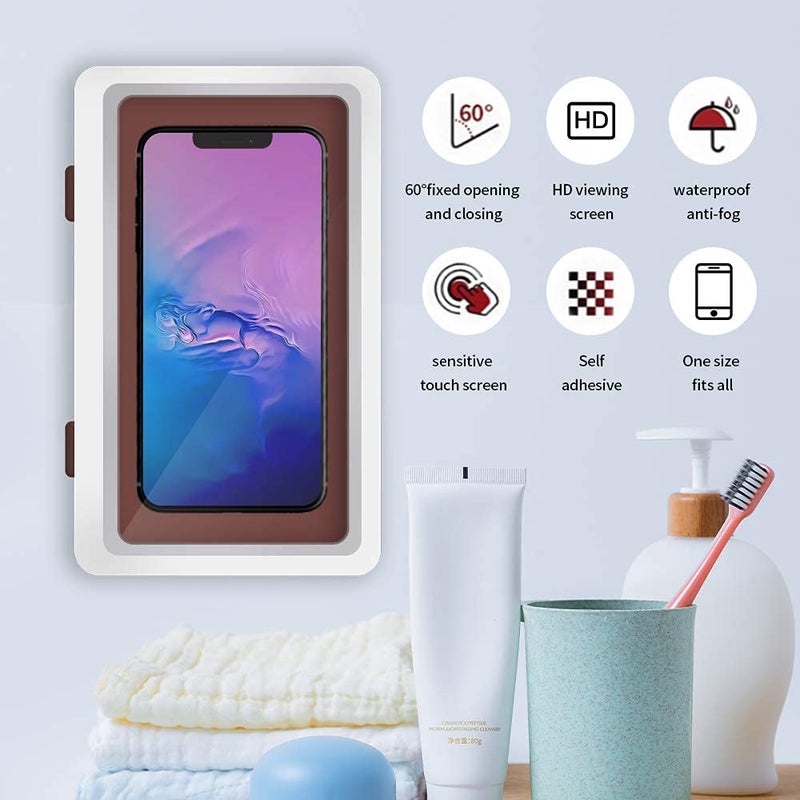 Replex Shower Phone Holder Waterproof AntiFog Touch Screen Wall Mount Phone Holder for Shower Bathroom Mirror Bathtub - Image 2