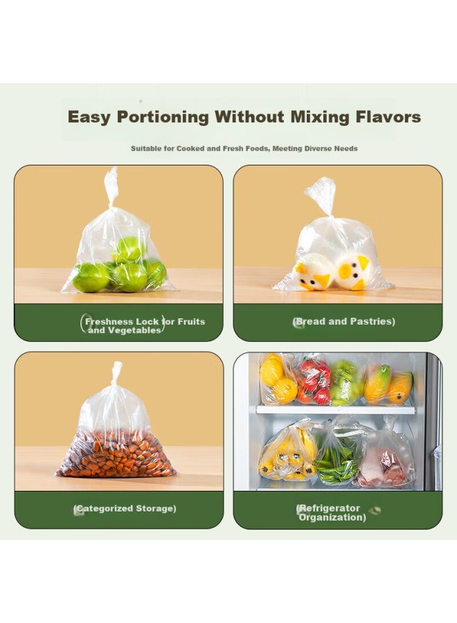 Temeiju Food Grade Large Thickened Fresh-keeping Bags Flat Plastic Bags Refrigerator Vegetable Supermarket Disposable Food Bags 300pcs - Image 2