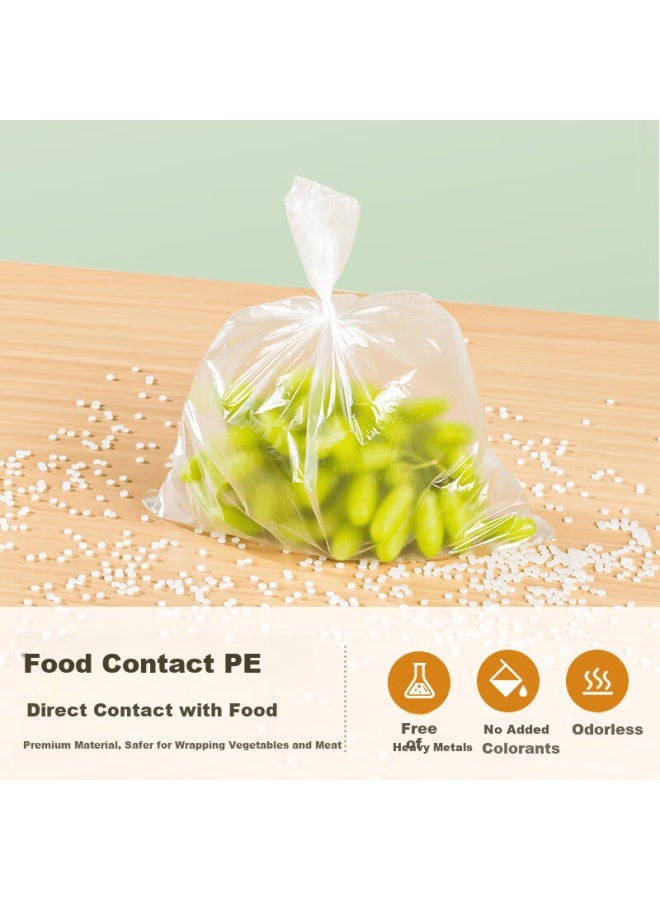 Temeiju Food Grade Large Thickened Fresh-keeping Bags Flat Plastic Bags Refrigerator Vegetable Supermarket Disposable Food Bags 300pcs - Image 1