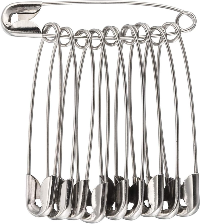 Stainless Steel Safety Pins for Girls and Women (Pack of 48) Safety Pins, Scarf Pins, Hijab Saree Pins, Brooch Pins, Safety Lockable Cloth Diaper Pins - Image 1