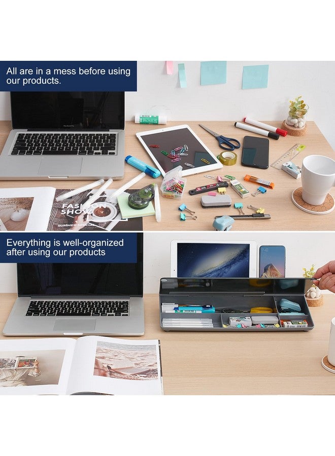 TSJ OFFICE Desktop Whiteboard Dry-Erase-Board - Computer Keyboard Stand White Board Surface Pad With Drawer, Desk Organizers With Accessories For Office, Home, School Supplies - Image 3