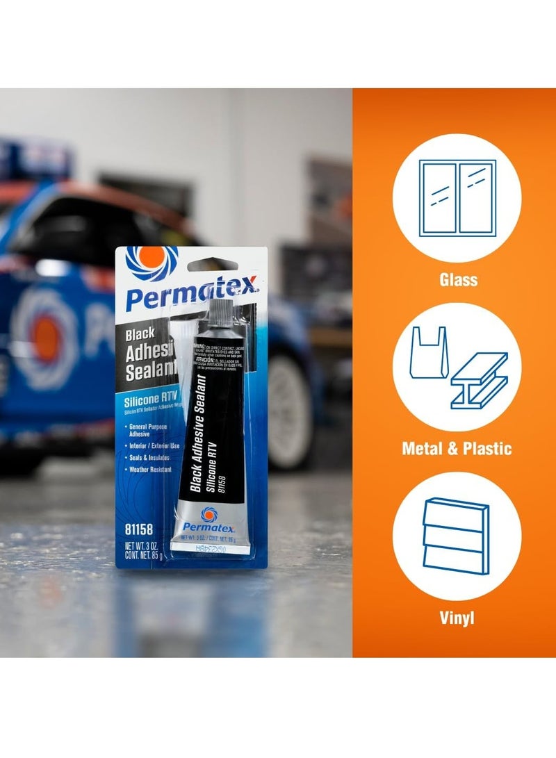 Permatex (16BR) ADHESIVE SEALANT SILICONE 81158 NET BLACK 0.85g (Pack of 1) - Image 5