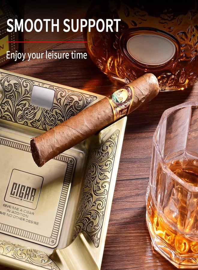 hancigar منفضة سجائر هانسيجار معدنية كبيرة الحجم بأربعة فتحات، مناسبة للمنزل والمكتب (فضية اللون). - Image 4