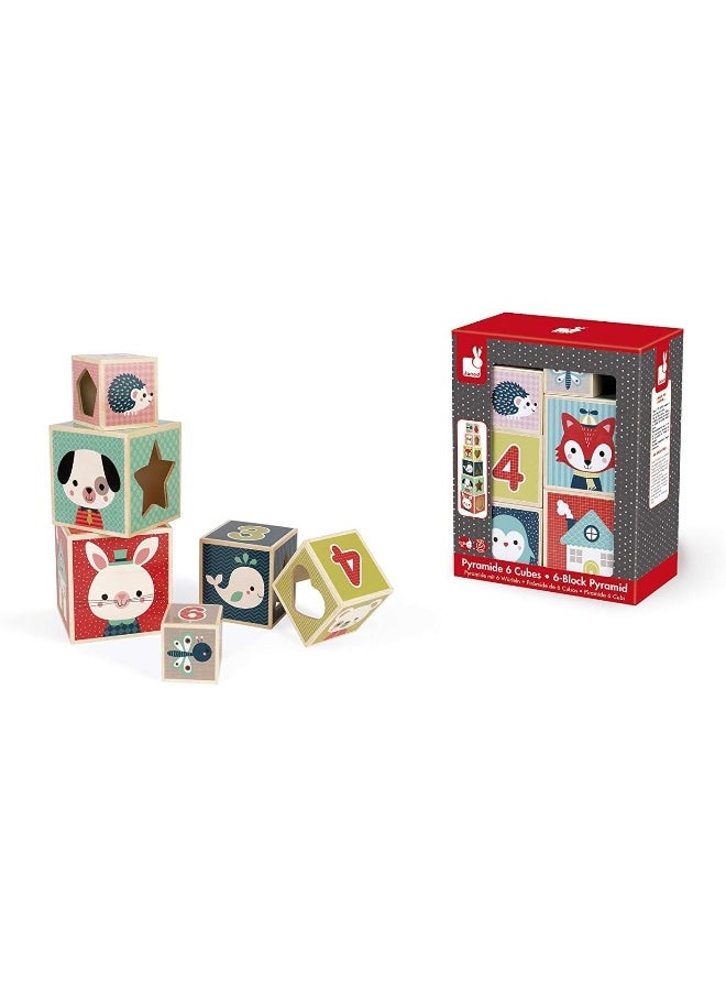 Wooden Baby Forest 6-Block Pyramid