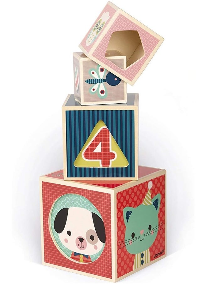 Wooden Baby Forest 6-Block Pyramid