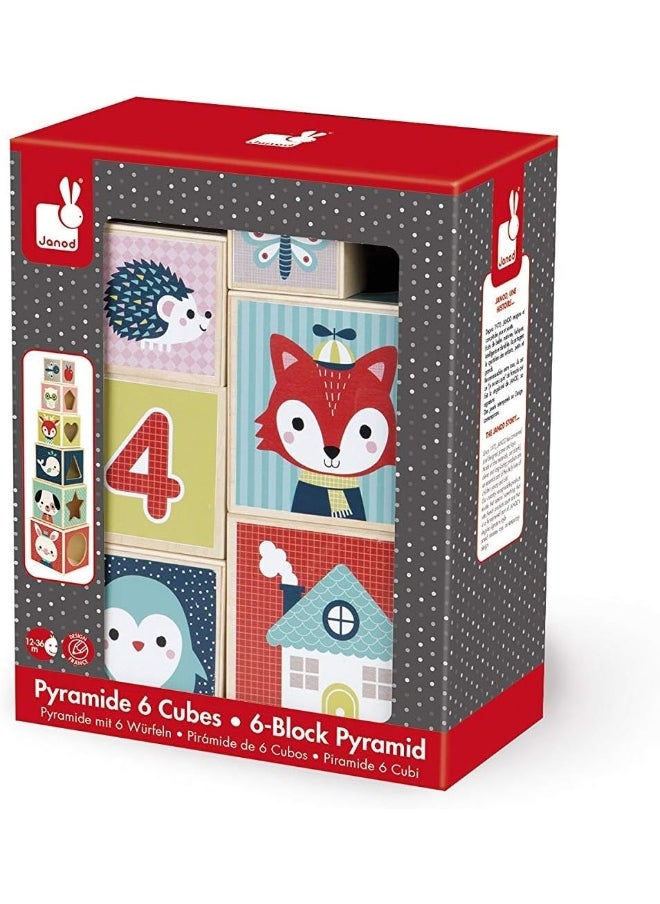 Wooden Baby Forest 6-Block Pyramid