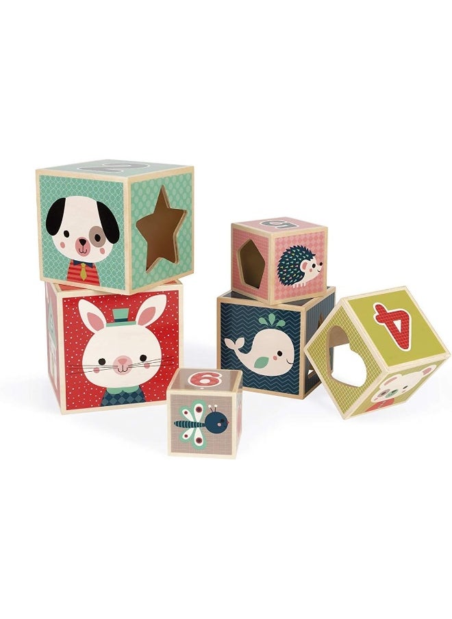 Wooden Baby Forest 6-Block Pyramid