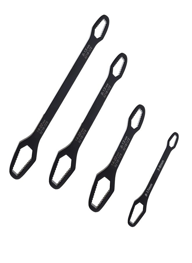 Saipe 4 Pieces Universal Multifunctional Wrenches set Adjustable Double-head Torx Wrench Self-tightening Spanner Hand Tools for 3mm-22mm Nuts - Image 1