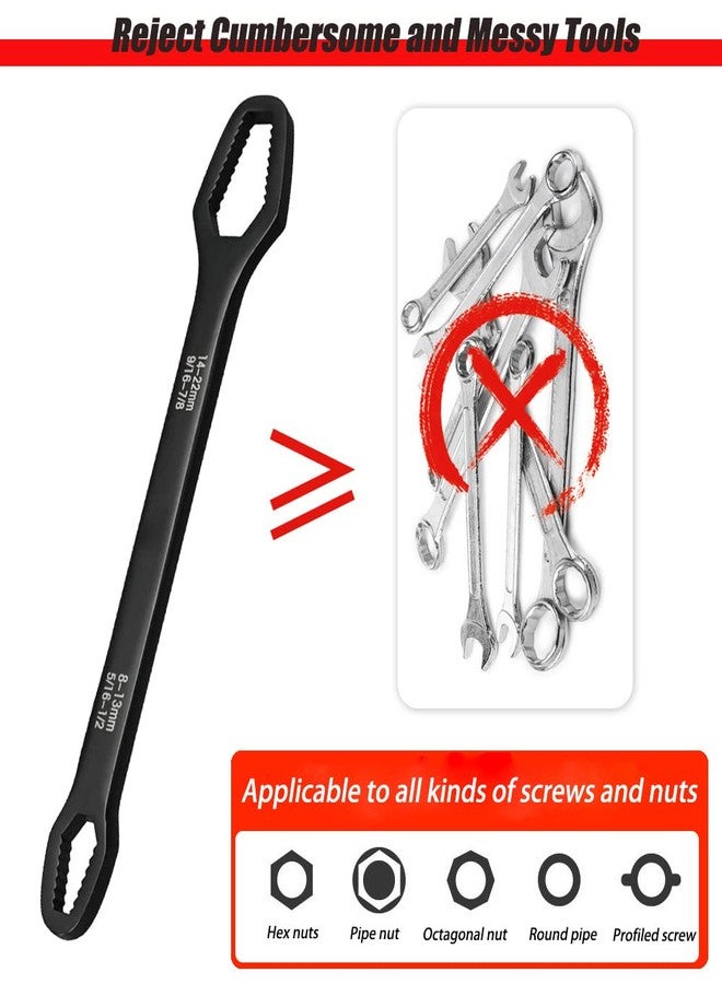 Saipe 4 Pieces Universal Multifunctional Wrenches set Adjustable Double-head Torx Wrench Self-tightening Spanner Hand Tools for 3mm-22mm Nuts - Image 2