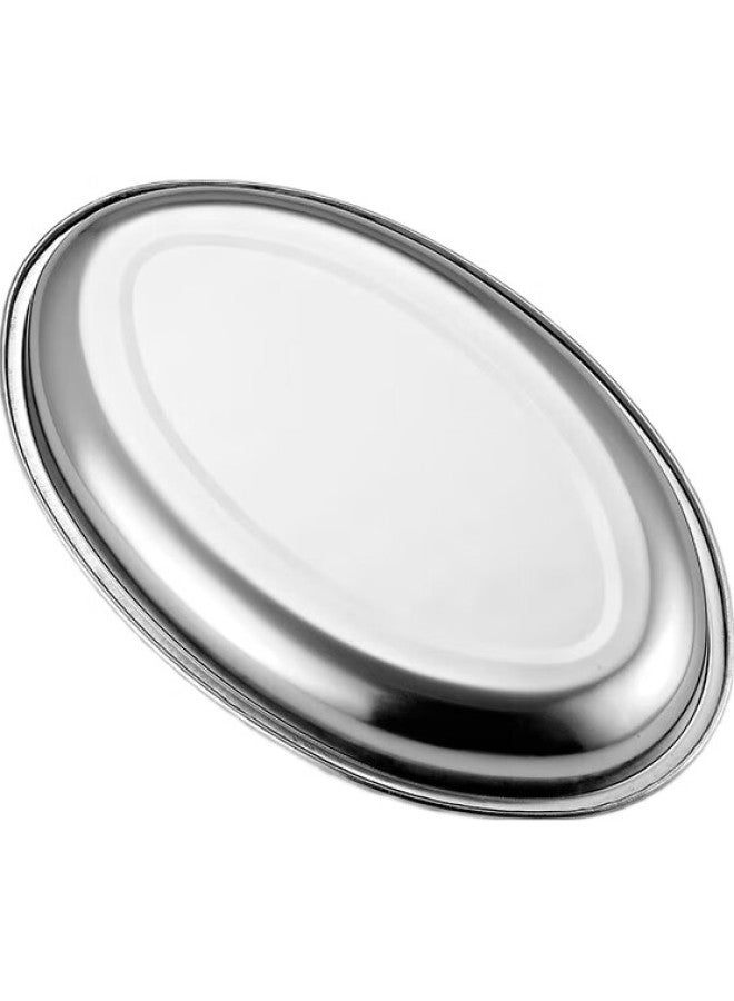 Yutai 316 Stainless Steel Fish Plate, Oval Steaming Fish Plate For Home Use, Fish-Shaped Dumpling And Fruit Plate, Serving Dish, 24.5Cm - Image 3