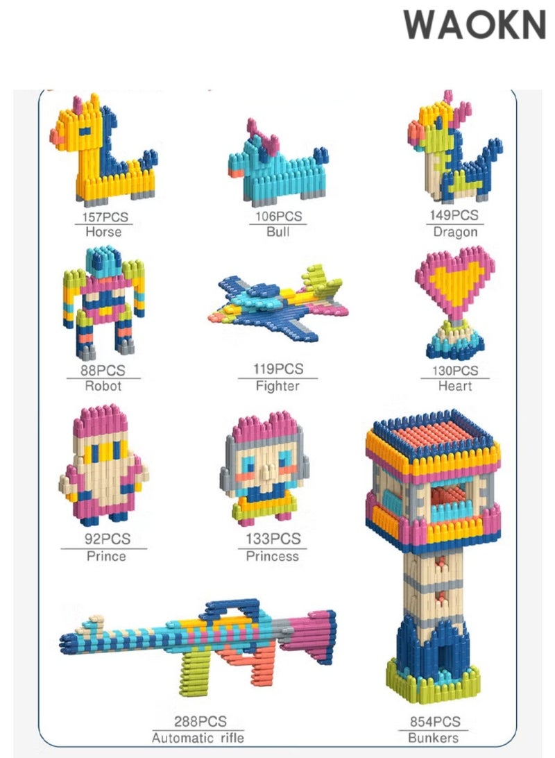 WAOKN Building Blocks & Stacking Toys Set Effective Stem Learning Toys for Hands-on Play  Colorful & Educational Stacking Building Toys Game - Image 4