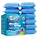 SCRUBIT Reusable Sponges for Dishes 12 Pack Microfiber Sponges Kitchen Dish Scrubber Machine Washable NonScratch Scrubbers Blue - Image 1