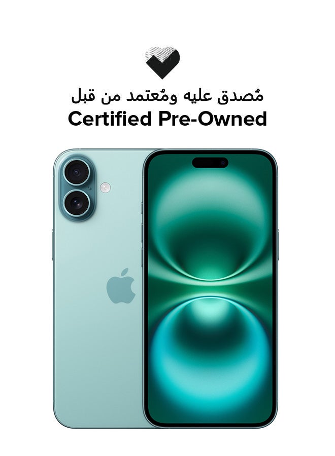 ابل  معتمد مسبقًا - آيفون 16 256 جيجابايت تيل 5G مع فيس تايم - النسخة الدولية - Image 1