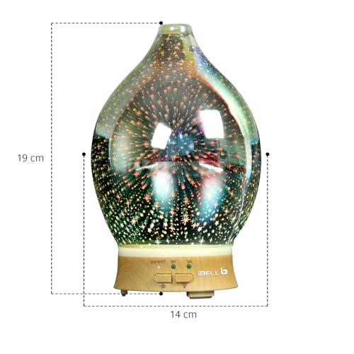iBELL ADY1003 Aroma Diffuser for Home with 5 LED Light Colors, Electric, Ultrasonic, Decorative Glass Cover, Essential Oil Diffuser for Home, Office, Shops (White) - Image 5