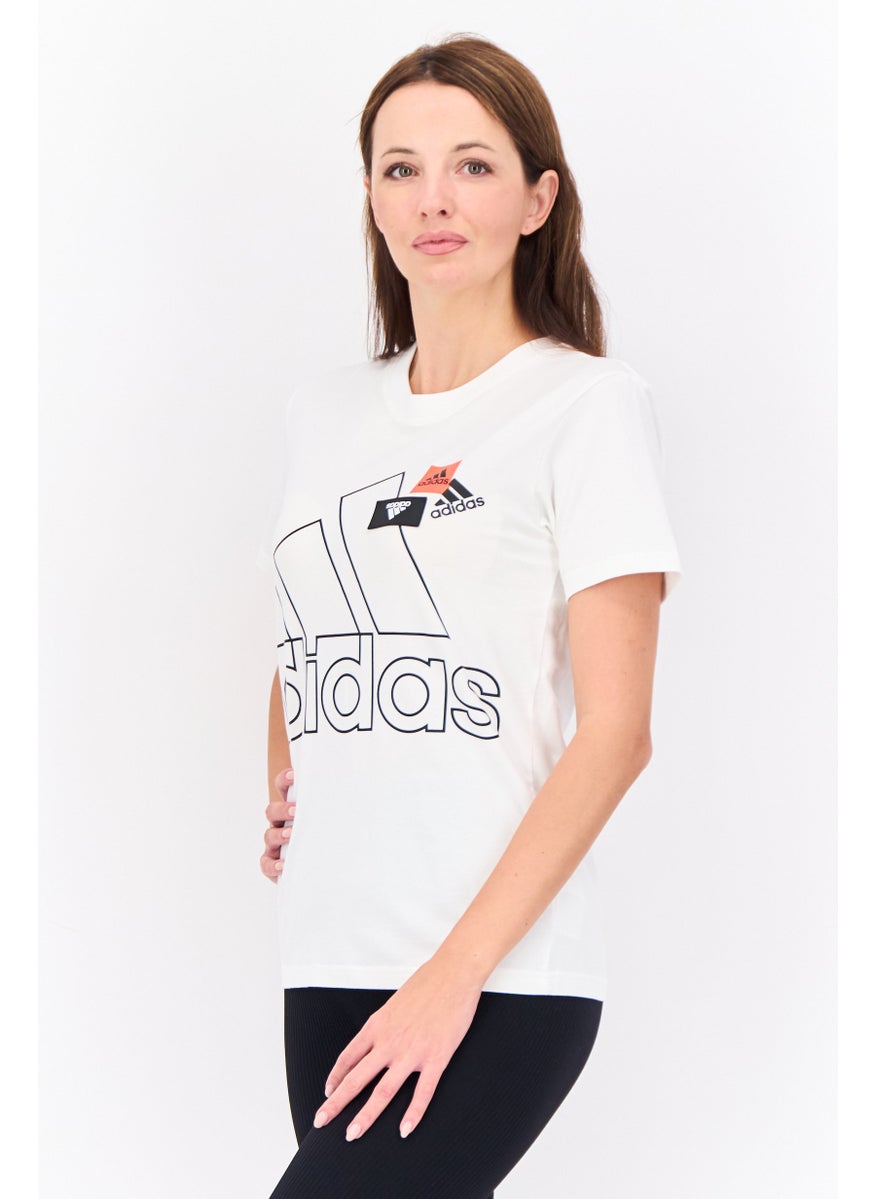 Adidas - Women Sportswear Fit Short Sleeves Outdoor T-Shirt, White - Image 1