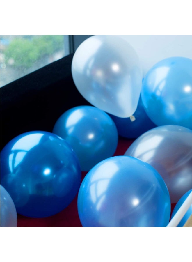 100 PCS 12-inch Pearlized 4 Assorted Colors Latex Balloons Blue White Silver Large Big Round Thick Shiny Pearlescent Biodegradable Bulk Helium Gas Air Inflated Kids Birthday Party Decorations Supplies - Image 3