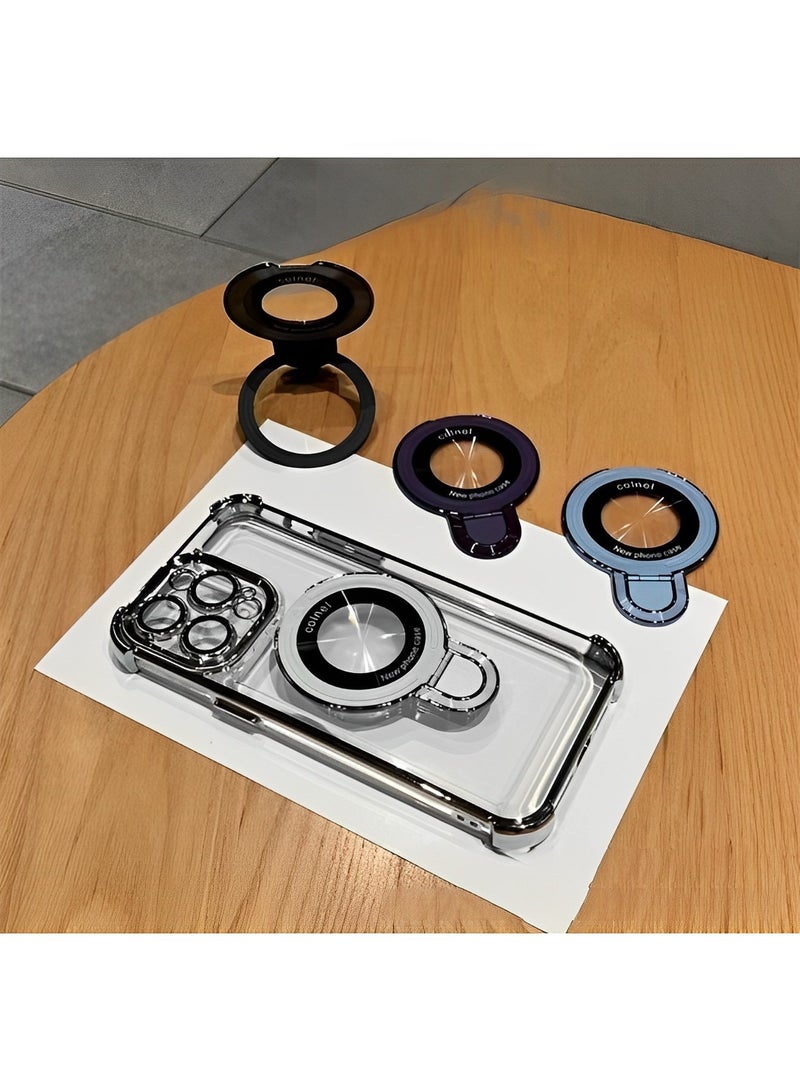 REOCLE Magnetic iPhone Case Airbag Four Corners Anti-Drop Magnetic Bracket Case Cover for iPhone 15 - Image 2