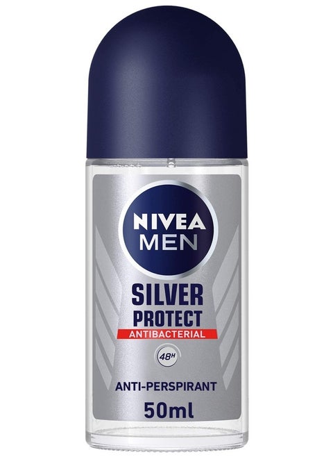 Nivea Deodorant Roll On For Men Silver Protect 50 ml