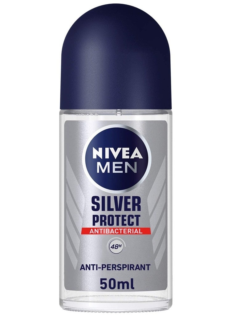 Nivea - Nivea Deodorant Roll On For Men Silver Protect 50 ml - Image 1
