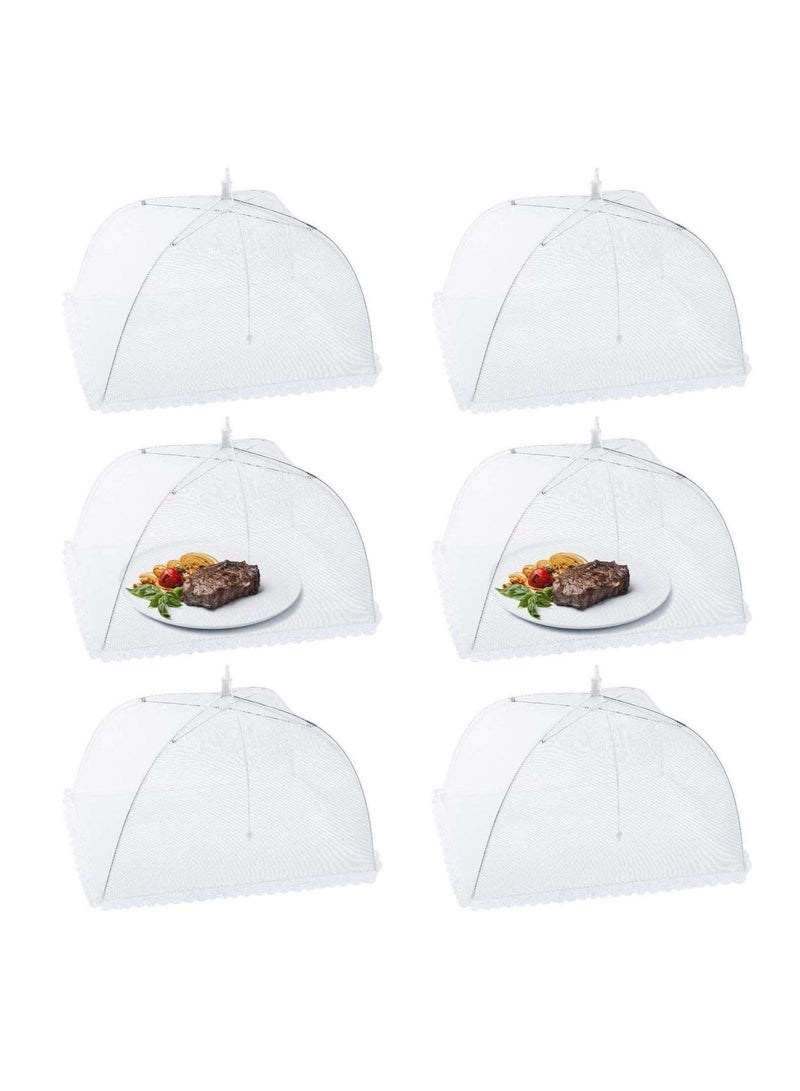 Excefore Mesh Food Covers Outdoor Pop-Up Food Tents(6 Pack) for Picnics/Grill/Party Outside Food Umbrella 100% Protection from Flies Reusable and Collapsible Net Cover 17×17 Inch  - Image 1